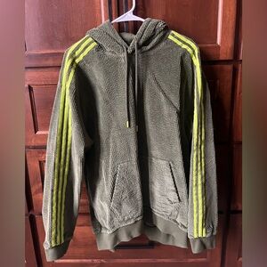 IVY PARK Olive Green Hoodie with Lime Green Stripes
